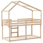 vidaXL Lit superposé avec toit 90x200 cm bois de pin massif