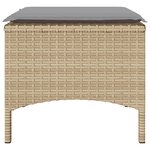 vidaXL Canapé de jardin 2 places avec table et tabourets beige rotin