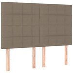 vidaXL Sommier à lattes de lit et matelas et LED Taupe 140x190cm Tissu
