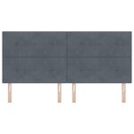 Tête de lit capitonnée gris foncé 200 cm en velours