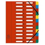 Trieur Harmonika® À Fenêtres Avec Élastiques Véritable Carte Lustrée 24 Compartiments - Couleurs Assorties - X 4 - Exacompta