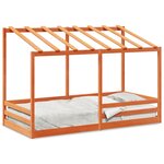 vidaXL Lit pour enfants et toit cire marron 80x200 cm bois massif pin