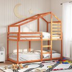 vidaXL Lit superposé sans matelas cire marron 90x190 cm pin massif