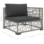 Salon de jardin meuble d'extérieur ensemble de mobilier 5 pièces avec coussins résine tressée gris 02_0016441