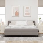 Lit à ressorts vidaXL avec matelas taupe 180x200 cm en tissu