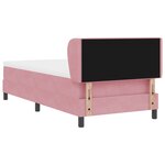 Lit box avec matelas rose 90x200 cm en velours