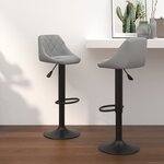 vidaXL Tabourets de bar lot de 2 gris clair velours
