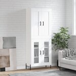 vidaXL Buffet haut Blanc 69 5x34x180 cm Bois d'ingénierie