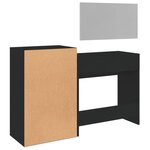 vidaXL Ensemble de coiffeuse 3 Pièces noir bois d'ingénierie
