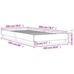 vidaXL Cadre de lit sans matelas avec lumières LED noir 100x200 cm