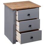 vidaXL Table de chevet Gris 46x40x57 cm Pin Gamme Panama