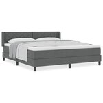Lit à ressorts vidaXL avec matelas gris foncé 180x200 cm en tissu