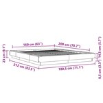 vidaXL Cadre de lit sans matelas sonoma gris 160x200 cm