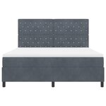 Lit avec sommier et matelas vidaXL & LED Gris Foncé 180x200 cm Velours