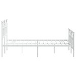 vidaXL Cadre de lit métal avec tête de lit/pied de lit blanc 120x190cm