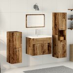vidaXL Ensemble de meubles de salle de bain 5 pièces Bois ancien Bois d'ingénierie