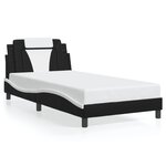 vidaXL Cadre de lit avec LED sans matelas noir et blanc 100x200 cm