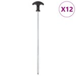 vidaXL Piquets de tente 12 Pièces 30 cm Ø7 mm acier galvanisé