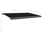 vidaXL Auvent rétractable automatique avec poteaux 5x3 m Anthracite