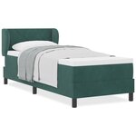 Lit à ressort vidaXL avec matelas vert foncé 80x200 cm en velours