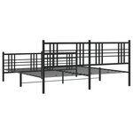 vidaXL Cadre de lit métal avec tête de lit/pied de lit noir 183x213 cm