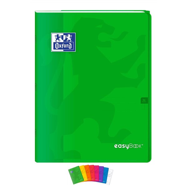 Cahier EASYBOOK Agrafé 24x32 cm 96 pages grands carreaux 90g Couleurs aléatoire OXFORD