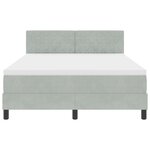 Lit box spring vidaXL avec matelas et lumière LED Gris clair 160x200 cm Velours