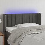 vidaXL Tête de lit à LED Gris foncé 103x16x78/88 cm Velours