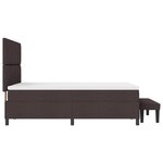 vidaXL Lit à Ressorts avec Matelas & Banc Brun Foncé 160x200 cm Tissu