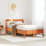 vidaXL Cadre de lit sans matelas cire marron 90x200 cm bois pin massif