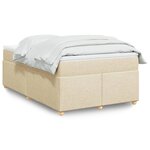 vidaXL Sommier à lattes de lit avec matelas crème 120x190 cm tissu