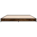vidaXL Cadre de lit chêne fumé 120x190 cm bois d'ingénierie et métal