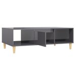 vidaXL Table basse gris brillant 103 5x60x35 cm bois d'ingénierie