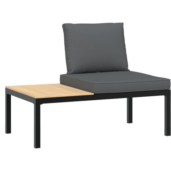 vidaXL Banc de jardin avec coussins noir aluminium