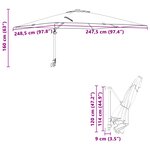 vidaXL Parasol de Patio Sable Polyester  Aluminium Grand Pliable