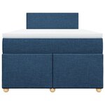 vidaXL Sommier à lattes de lit avec matelas Bleu 120x200 cm Tissu