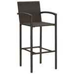 vidaXL Ensemble de bar d'extérieur 7 Pièces accoudoir Poly rotin Marron