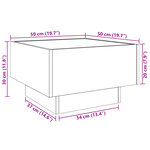vidaXL Table basse avec LED noir 50x50x30 cm bois d'ingénierie