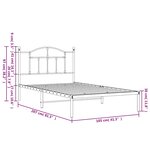 vidaXL Cadre de lit métal sans matelas et tête de lit blanc 100x200 cm