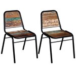 vidaXL Chaises à manger lot de 2 bois de récupération massif