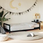 vidaXL Cadre de lit pour enfants noir 90x190 cm bois de pin massif