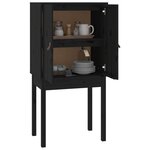 vidaXL Buffet haut Noir 60x40x120 cm Bois massif de pin