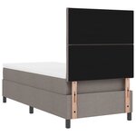 vidaXL Lit ressort avec matelas taupe 100x200 cm en tissu