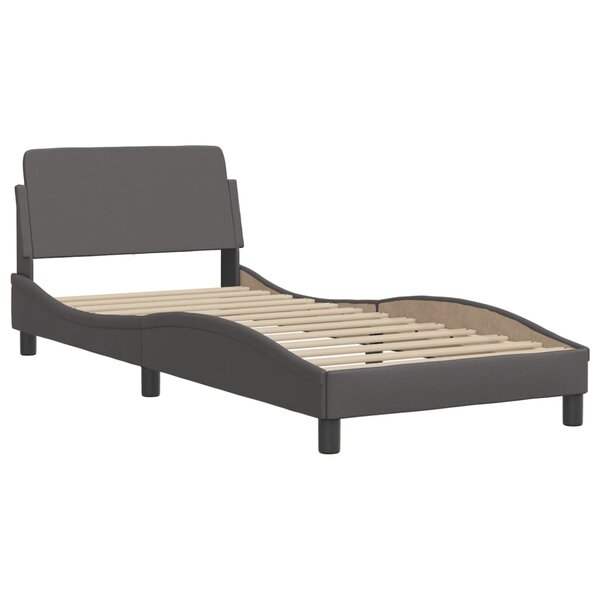 vidaXL Cadre de lit avec tête de lit Gris 90x200 cm Similicuir