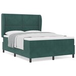 Lit coffre avec matelas en vert foncé  140x190 cm  velours