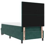 vidaXL Lit à ressorts avec matelas et banc vert foncé 90x200 cm en velours