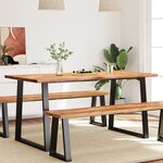 vidaXL Table à manger 160x80x75 cm bois d'acacia solide à bord vif
