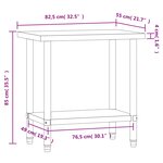 vidaXL Table de travail de cuisine 82 5x55x85 cm acier inoxydable