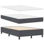 vidaXL Lit à Ressorts avec Matelas Gris Foncé 120x200 cm Tissu en Velours Côtelé
