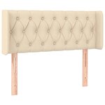 vidaXL Tête de lit avec oreilles Crème 93x16x78/88 cm Tissu
